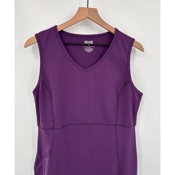 Duluth NoGA Stretch Sleeveless Active Dress Women Medium Purple Pocket - Picture 2 of 7